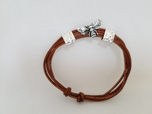 Leather Honey Bee Bracelet